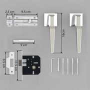 Plantex Heavy Duty Bathroom Door Lock/Mortise Keyless Door Lock for Home/Bathroom/Store Room/Balcony/Office with Baby Latch – 7064 Satin White & Chrome Finish