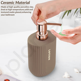 Plantex Ceramic Bathroom Set - Soap Holder for Bathroom/Liquid Soap Dispenser/Tumbler Holder/Toothbrush Holder - 3 Pcs Set