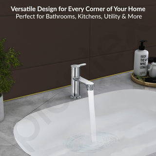 Plantex Pure Brass Pillar Tap for wash Basin with Water Saving Aerator/Wash Basin Tap/Taps for Basin- 7 Year Warranty by Plantex-(FLO-803-Chrome)