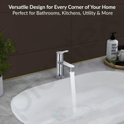 Plantex Pure Brass Pillar Tap for wash Basin with Water Saving Aerator/Wash Basin Tap/Taps for Basin- 7 Year Warranty by Plantex-(FLO-803-Chrome)