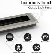 Plantex Sliding Door Handle/Concealed Handle for Sliding Door/224mm Concealed Handle for Wardrobe/Kitchen Cabinet - Pack of 1 (Satin)