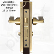 Plantex Stainless Steel Door Lock Ã¢â‚¬â€œ Bathroom Door Lock/Mortise 8inch Keyless Plate Handle Set for Home/Bathroom/Store Room/Balcony/Office - Pack of 1 (DTM-660, Brass Antique)