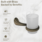 Plantex Smero Pure Brass Tooth Brush Holder/Tumbler Holder/Toothpaste Holder/Bathroom Accessories - Contrive (Rich Antique)