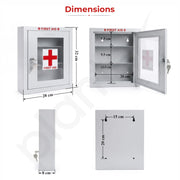 Plantex Metal First Aid Box/Emergency Medical Kit Box for Medicine Storage/Multi Compartment for Medicine Organizer First Aid Kit Box with Key Lock - Pack of 10 (White)