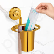 Plantex Tumbler Holder for Bathroom/304 Grade Stainless Steel Toothbrush Holder/Toothpaste/Razor Holder/Bathroom Accessories - Pack of 1 (Gold)