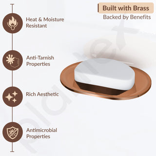 Plantex Smero Pure Brass Soap Holder for Bathroom & Kitchen/Soap Stand/Case/Dish/Bathroom Accessories - Smart (PVD Rose Gold)