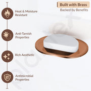 Plantex Smero Pure Brass Soap Holder for Bathroom & Kitchen/Soap Stand/Case/Dish/Bathroom Accessories - Smart (PVD Rose Gold)