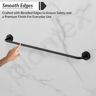 Plantex Towel Rod for Bathroom/304 Grade Stainless Steel Towel Hanger/24 Inch Towel Bar for Bathroom/Single Towel Rod/Bathroom Accessories - (Daizy - Black)
