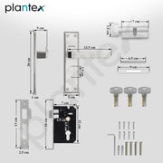 Plantex Premium Door Lock/Main Door Locks for Home/6-Lever Locks Mechanism with 3 Years of Warranty/Mortise Lock for Door - Main Door Lock Set (PTP-02 Matt)