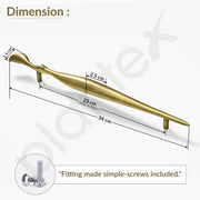 Plantex Cabinet Handle/Kitchen Cabinet Door Handle/Wardrobe/224 mm Cupboard Handle/Door Pull-Push Handle for Home/Office - Pack of 2 (Brass Antique)