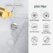 Plantex Pure Brass AQ-1406 Angular Concealed Stop Cock/Concealed Stop Valve Tap For Bathroom With Teflon Tape & Adjustable Brass Wall Flange - 15 mm (Mirror-Chrome Finish)