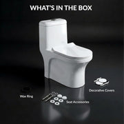 Plantex Siphonic Flush System Ceramic Commode/S Trap Western Toilet with Siphonic Vacuum Flush/One Piece Western Commode With Soft Close Toilet Seat  (White - Ukrain)