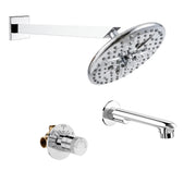 Plantex Shower Combo Set for Bathroom/Brass Single Knob Diverter/Bath Tub Spout/Shower Head For Bathroom - 8 mode/12-Inch Shower Arm - Chrome