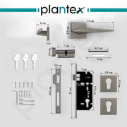 Plantex Door Lock for Home/Main Door Lock Set with 3 Years of Warranty Mortise Lock for Door with Brass Lock Body & Cylinder(7083-Satin Black)