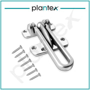 Plantex Heavy Duty Swing Bar Lock/Door Safety Guard with High Security Auxiliary Lock for Home/Office/Hotel - Pack of 4 (SH-42, Silver, Chrome Finish)