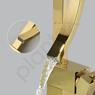 Plantex Pure Brass Wash Basin Tap/Pillar Tap for Wash Basin/Sink Tap for Kitchen Basin with Hot and Cold Connection Pipes -(Gold)