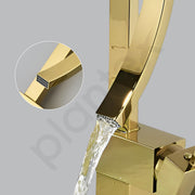 Plantex Pure Brass Wash Basin Tap/Pillar Tap for Wash Basin/Sink Tap for Kitchen Basin with Hot and Cold Connection Pipes -(Gold)