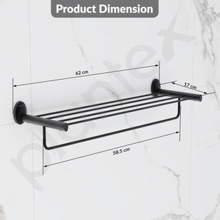 Plantex 304 Grade Stainless Steel 24-Inch Towel Rack for Bathroom/Towel Rod/Towel Hanger Stand/Bathroom Accessories - Oreva (Black)
