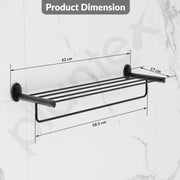 Plantex 304 Grade Stainless Steel 24-Inch Towel Rack for Bathroom/Towel Rod/Towel Hanger Stand/Bathroom Accessories - Oreva (Black)