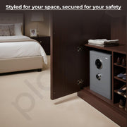 Plantex Safe Locker for Home/32 litre Anti-Burglary Safety Locker Box with Biometric Fingerprint/Touchscreen & Emergency Key/Tijori with External Power Backup/2 Years Warranty By Plantex (Grey)