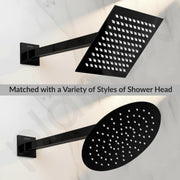 Plantex 14-Inch Shower Arm for Overhead Shower/Stainless Steel Shower Pipe/Wall Mount Bathroom Fitting with Â½-Inch Thread - Pack of 1 (Black)