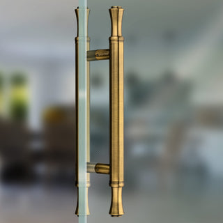 Plantex Heavy Duty Door Handle for Main Door/14 inch Main Door Handle/Pull Push Handle for Home/Hotel/Office Door - Pack of 1 (Brass Antique) - 3 Years Warranty