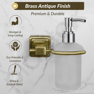 Plantex 304 Grade Stainless Steel Liquid Soap Dispenser/Shampoo Dispencer/Handwash Bottle Stand - Decan (Brass Antique)