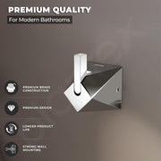 Plantex Robe Hook for Bathroom/Pure Brass Clothes Hanging Hook/Hook for Wall/Bathroom Accessories - Pack of 1 (APS-ASC-04, Chrome)