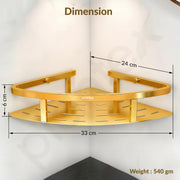 Plantex Bathroom Corner Rack for Wall/304 Grade Stainless Steel Shelf for Bathroom Corner/Bathroom Accessories Holder (9x9 inches, PVD Gold)
