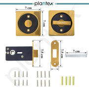 Plantex Zinc Door Lock For Bathroom/Pocket Door Latch/Door Hardware For Home/Bedroom/Bathroom - (Dtm-620, Pvd Gold And Black)