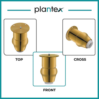 Plantex 4 Inch Sofa Legs for Bed Furniture/Sofa Legs for Table/Sofa Support Legs with Rubber Grip (Chrome, 6 Pcs)