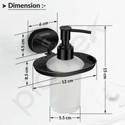 Plantex J4 Stainless Steel Liquid Soap Dispenser/Shampoo Dispenser for Wash Basin/Hand Wash Dispenser Wall Mounted/Bathroom Accessories (PVD Black Finish) Onix