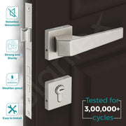 Plantex Main Door Lock/Mortise Lock for Door with 3 Years of Warranty - Robust Door Lock for Home with Brass Lock Body & Cylinder(PT-004- Satin)