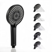 Plantex Hand Shower for Bathroom/5 Mode Multifunctional Shower/5-Inch ABS Plastic Silicone Handheld Shower Head/Easy Mode Switching – (Black, APS-8607)