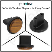 Plantex Knobs for Drawer/Round Drawer Knobs/Knobs for Cabinets/Pull-Push Knobs for Kitchen/Bedroom Drawer - Pack of 6 (Small, Black & Wood)