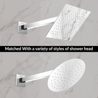 Plantex 12-Inch Shower Arm for Overhead Shower/Stainless Steel Shower Pipe/Wall Mount Bathroom Fitting with ½-Inch Thread - Pack of 1 (Chrome)