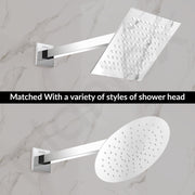 Plantex 14-Inch Shower Arm for Overhead Shower/Stainless Steel Shower Pipe/Wall Mount Bathroom Fitting with ½-Inch Thread - Pack of 1 (Chrome)