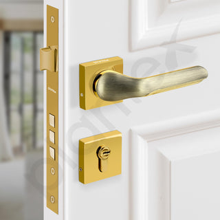 Plantex Triple Security Door Lock for Home/Main Door Lock Set with 3 Years of Warranty/Mortise Lock for Door with Brass Lock Body & Cylinder (7121 - PVD Gold & Brass Antique)