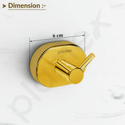 Plantex J4 Stainless Steel Clothes Hanger for Wall/Hangers for Bathroom/Robe Hook/Bathroom Accessories (PVD Gold Finish) Onix