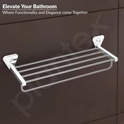 Plantex Pyramid Stainless Steel Towel Rack for Bathroom/Towel Rod/Towel Stand/Towel Hanger/Bathroom Accessories - 24 Inch (Chrome Finish)