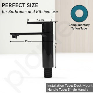 Plantex Pure Brass Pillar Tap for Wash Basin with Water Saving Nozzle/Wash Basin Tap/Pillar Cocke Tap with 7 Year Warranty by Plantex(ORN-203-PVD Black)