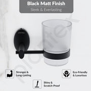 Plantex 304 Grade Stainless Steel Tumbler Holder/Tooth Brush Holder/Bathroom Accessories - Oreva (Black)