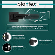 Plantex Door Lock for Home with 3 Years of Warranty/Mortise Locks for Door - Main Door Lock Set (PT-007- Black)