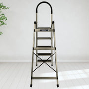 Plantex Guardex 5 Step Foldable Aluminum Ladder for Home/Ladder with Anti-Slip Shoes and Edge Guards/5 Year Manufacturer Warranty (Anodize Coated-Gold)