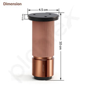 Plantex 4 Inch Sofa Leg for Bed Furniture/Aluminium Sofa Leg for Table/Support Legs/Furniture Leg - Pair of 4 (8 Piece) (DTS-77,Rose Gold)