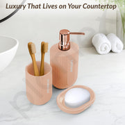Plantex Ceramic Bathroom Set - Soap Holder for Bathroom/Liquid Soap Dispenser/Tumbler Holder/Toothbrush Holder - 3 Pcs Set