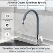 Plantex Flexible Tap for Kitchen Sink/360° Rotating Sink Tap for Basin/Flexible Tape with Teflon Tape – Deck Mount (Chrome)