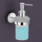 Plantex Brezza Stainless Steel Glass Liquid Soap Dispenser/Shampoo Dispenser/Handwash Dispenser/Bathroom Accessories - Chrome