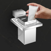 Plantex Tumbler Holder for Bathroom/304 Grade Stainless Steel Tooth Brush Holder/Toothpaste/Razor Holder/Bathroom Accessories - Pack of 1 (Tesla - 2702, Chrome)