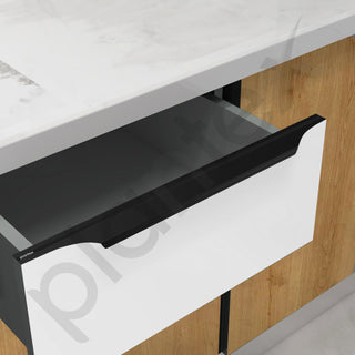 Plantex Profile Handle for Kitchen Cabinet/22 Inch Alluminium Drawer Profile Handle/Wardrobe Pull Handle for Home/Office/Hotel - Pack of 2 (Black)